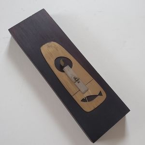 Vintage Emaus plaque 10x3½x1